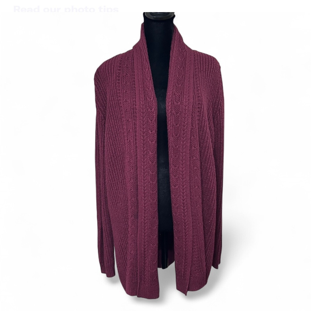 CROFT & BARROW Maroon Open Front Cardigan M, Exellent Condition